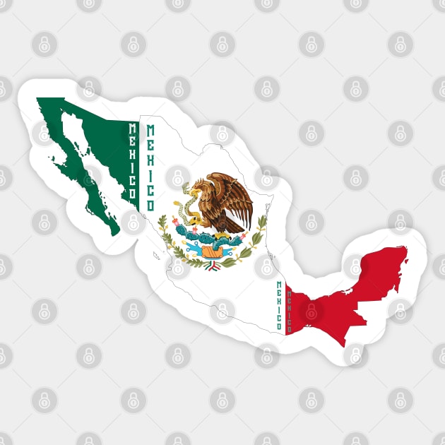 Mexico flag & map Sticker by Travellers